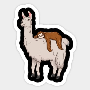 Cute & Funny Sloth Sleeping on Llama Friends Sticker